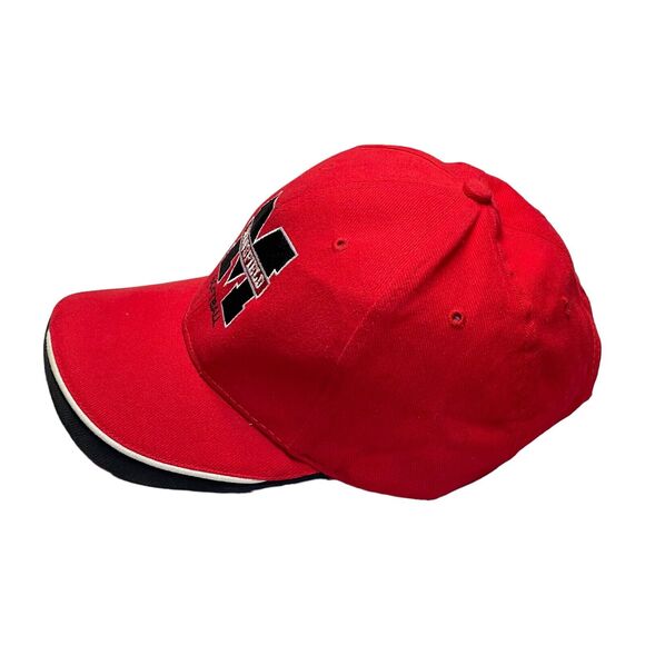 Mansfield Softball Men's One Size Red 100% Cotton Adjustable Fitted Hat/Cap - Picture 2 of 6